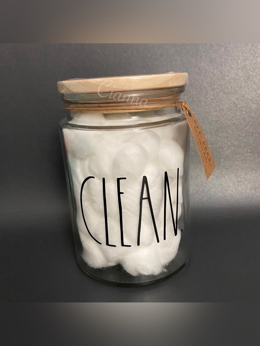 Rae Dunn Cotton Balls Glass Jar